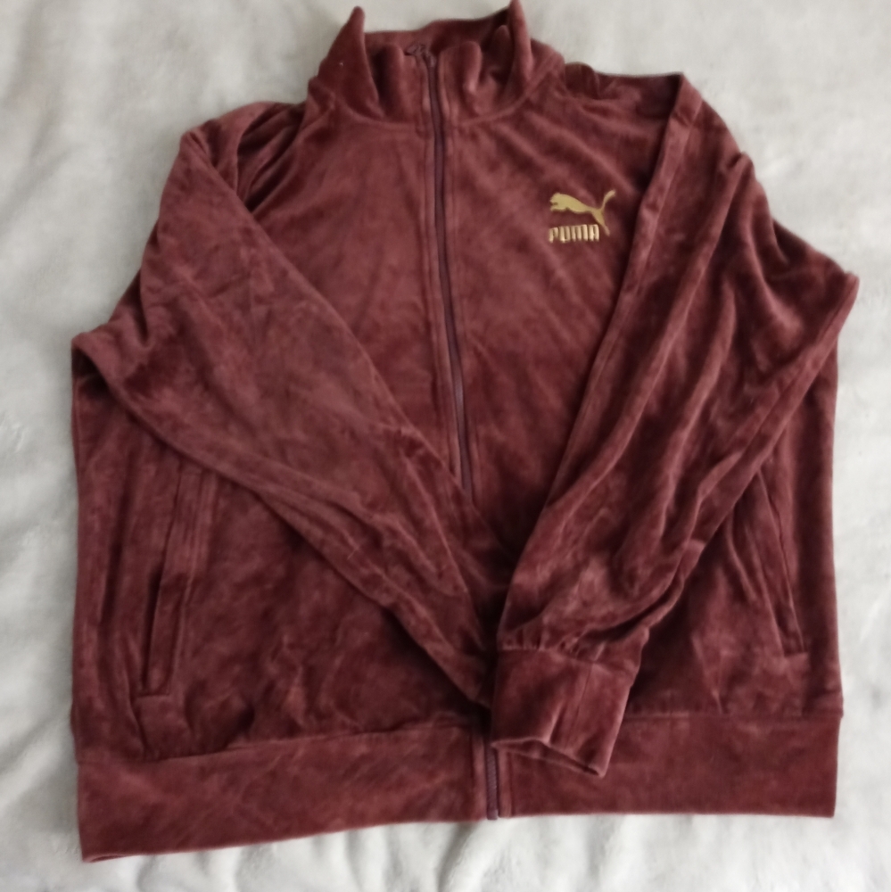 Puma Men's Tracksuit (full zip top and pants) maroon excellent